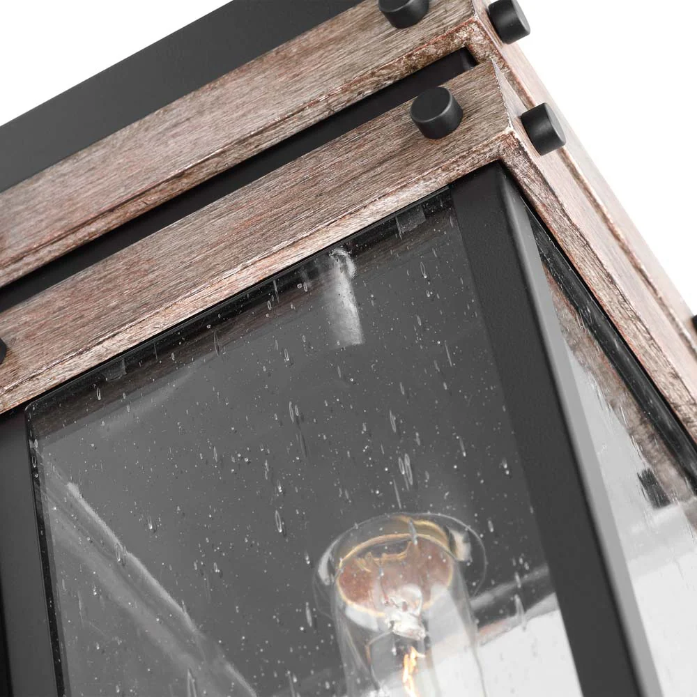 Homestead Large Wall Lantern Matte Black with Clear Seeded Glass - Image 6