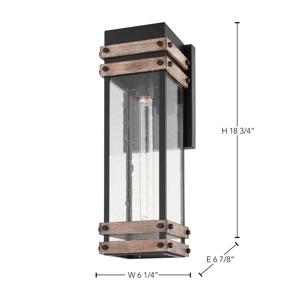 Homestead Large Wall Lantern Matte Black with Clear Seeded Glass - Image 7