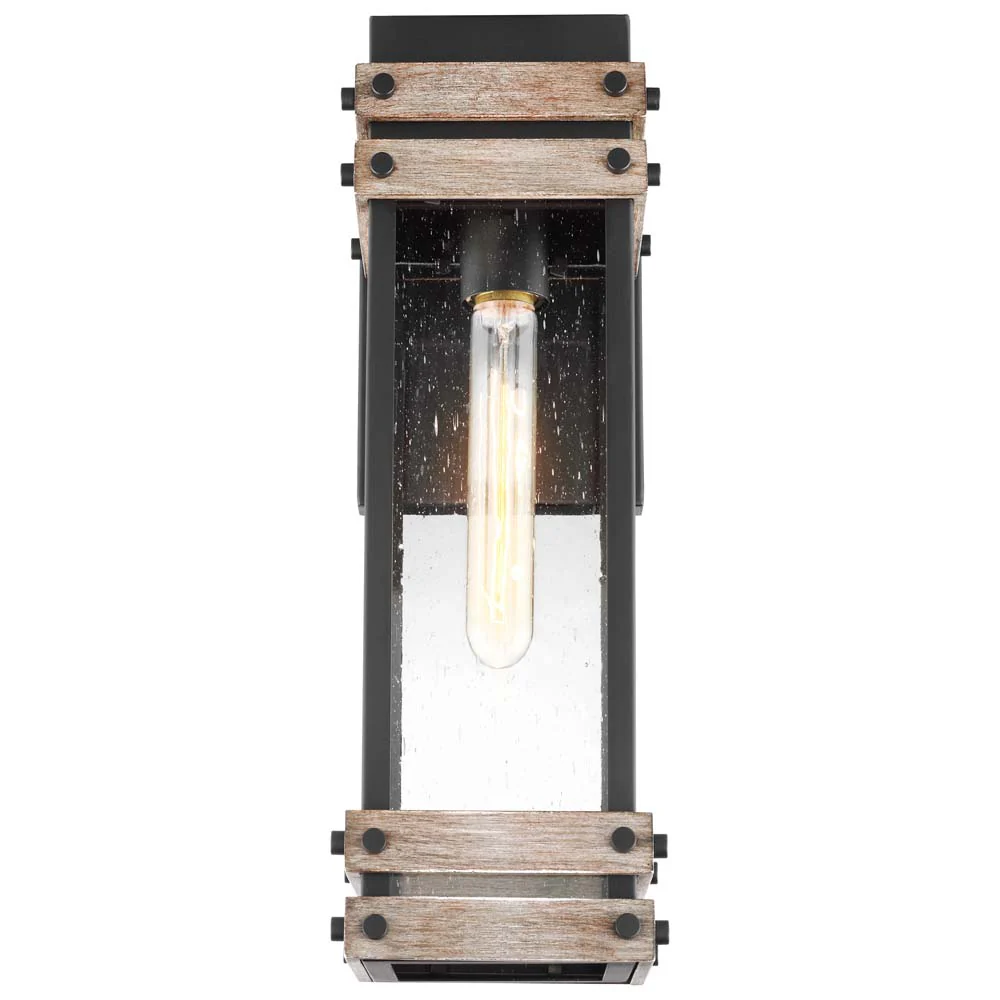 Homestead Medium Wall Lantern Matte Black with Clear Seeded Glass - Image 2