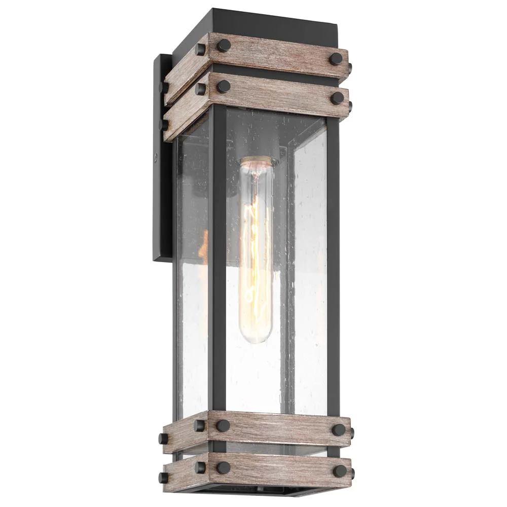 Homestead Medium Wall Lantern Matte Black with Clear Seeded Glass - Image 3