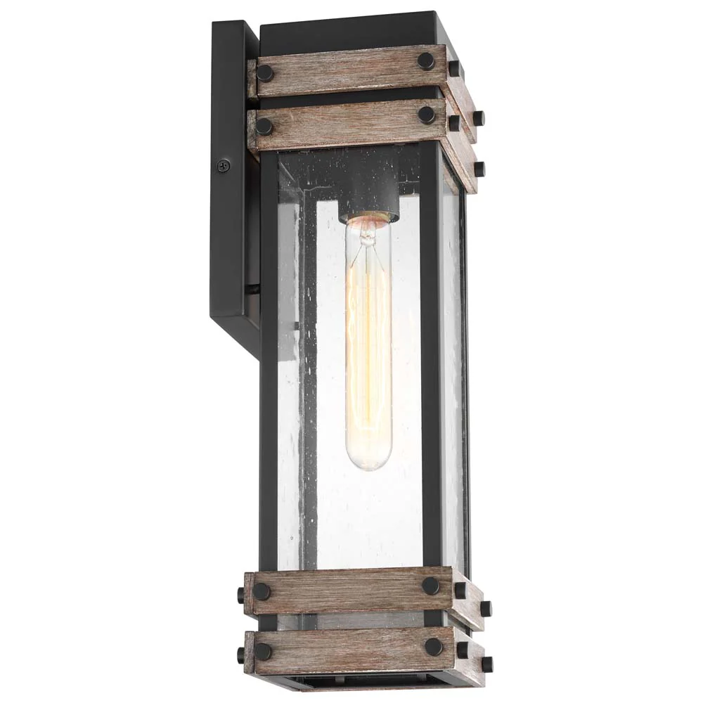 Homestead Medium Wall Lantern Matte Black with Clear Seeded Glass - Image 4
