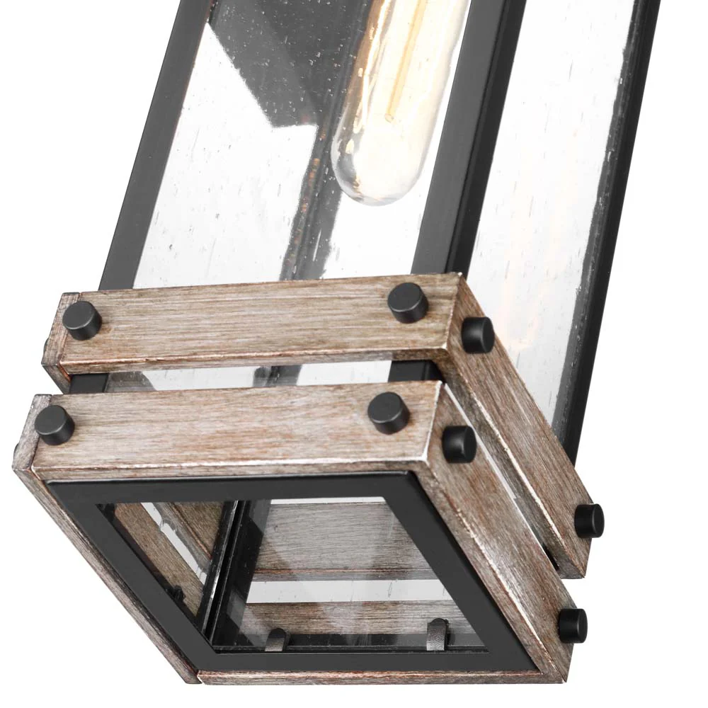 Homestead Medium Wall Lantern Matte Black with Clear Seeded Glass - Image 5