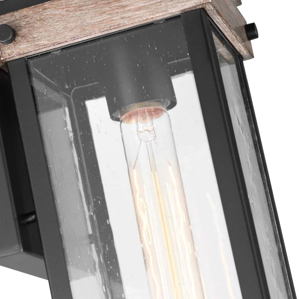 Homestead Medium Wall Lantern Matte Black with Clear Seeded Glass - Image 6