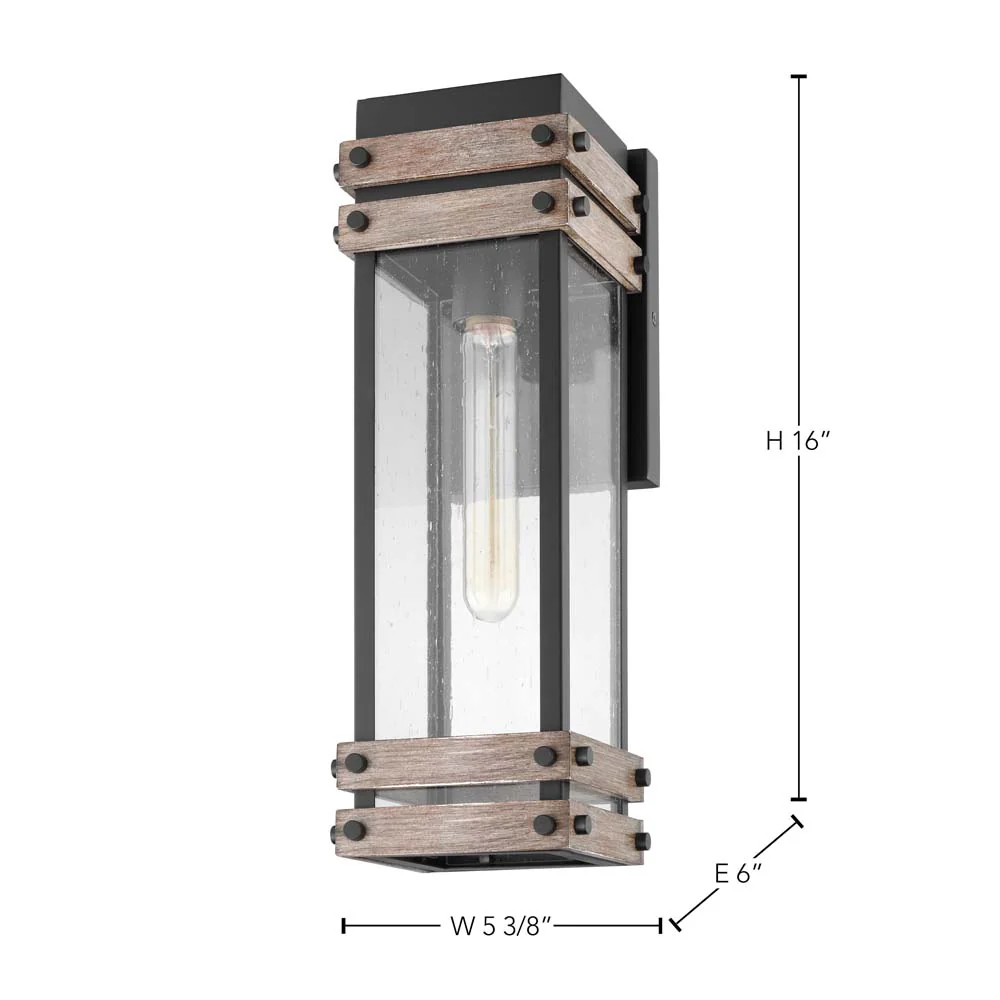 Homestead Medium Wall Lantern Matte Black with Clear Seeded Glass - Image 7