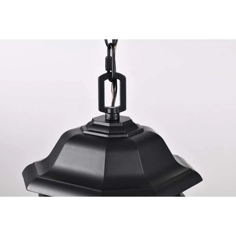 Hopkins Outdoor 12-in Hanging Lantern Matte Black Finish w/ Clear Glass - Image 5