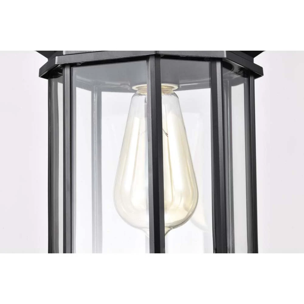 Hopkins Outdoor 12-in Hanging Lantern Matte Black Finish w/ Clear Glass - Image 7