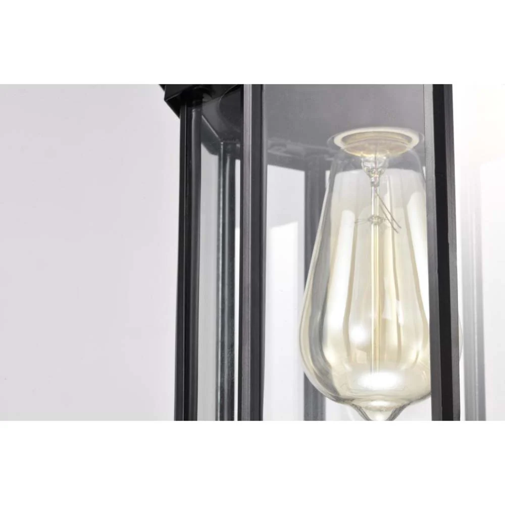 Hopkins Outdoor 12-in Hanging Lantern Matte Black Finish w/ Clear Glass - Image 8