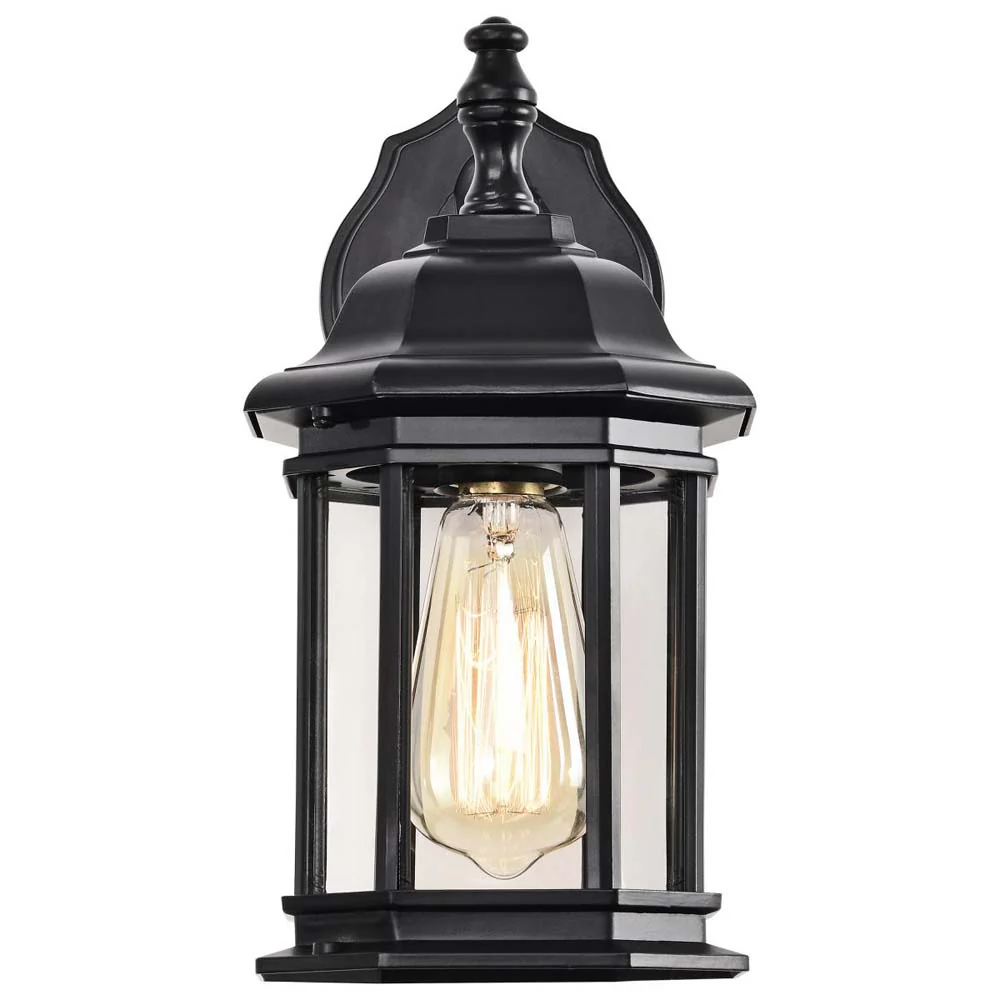 Hopkins Outdoor 12-in Small Wall Light Matte Black Finish w/ Clear Glass - Image 2