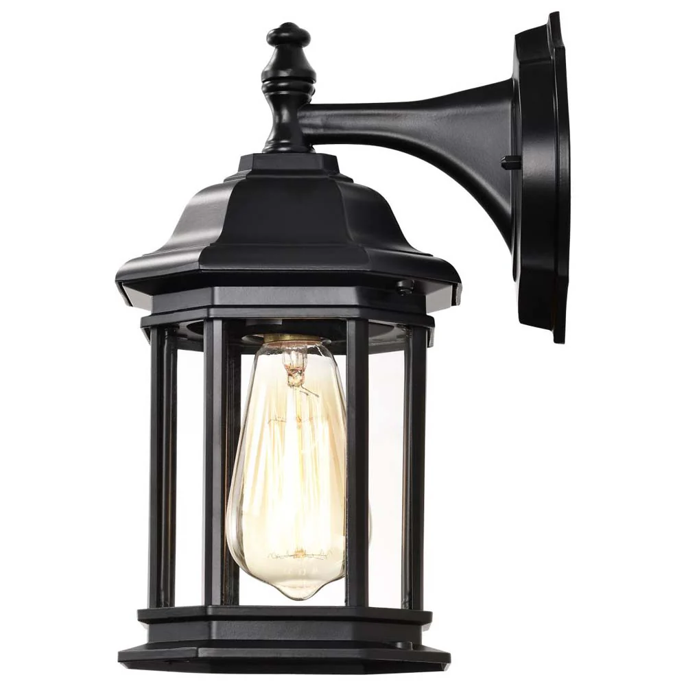 Hopkins Outdoor 12-in Small Wall Light Matte Black Finish w/ Clear Glass - Image 3