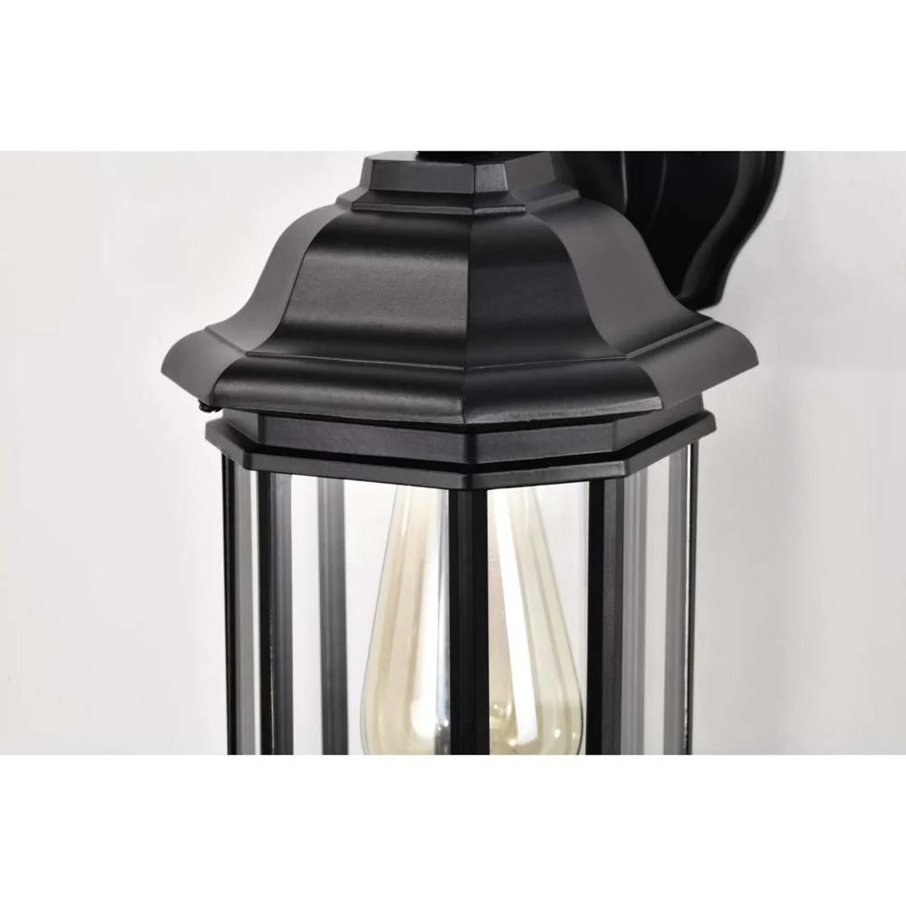 Hopkins Outdoor 12-in Small Wall Light Matte Black Finish w/ Clear Glass - Image 5