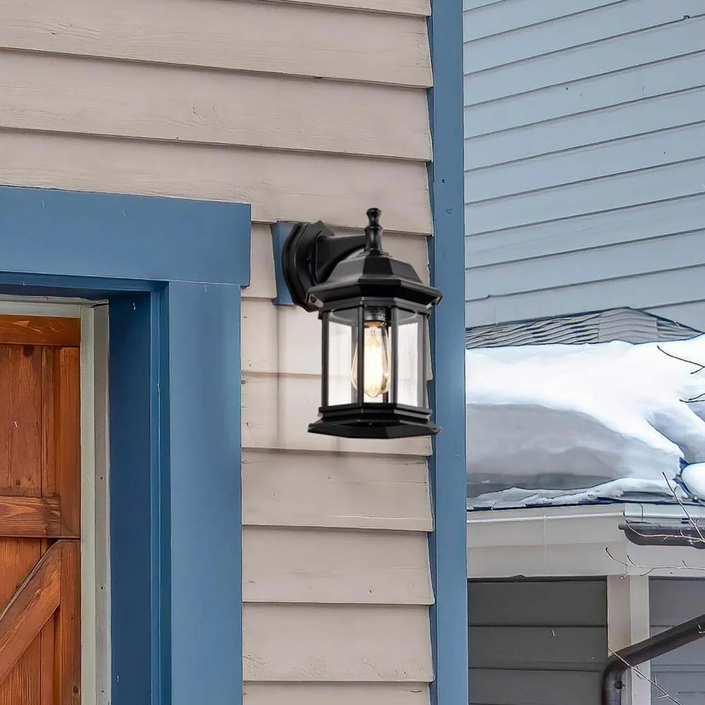 Hopkins Outdoor 13-in Large Wall Light Matte Black Finish w/ Clear Glass - Image 10