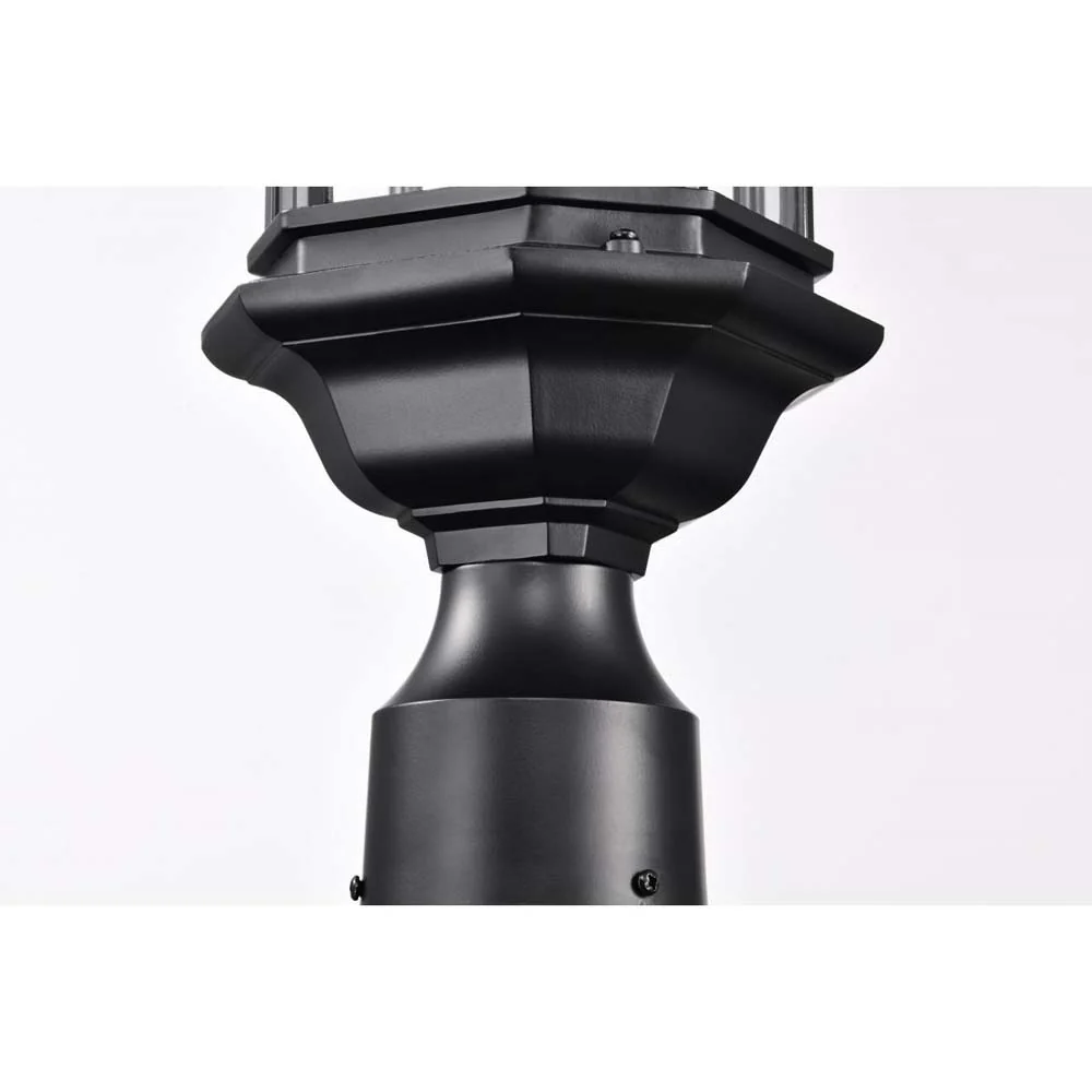 Hopkins Outdoor 16-in Small Post Light Lantern Matte Black Finish w/ Clear Glass - Image 3