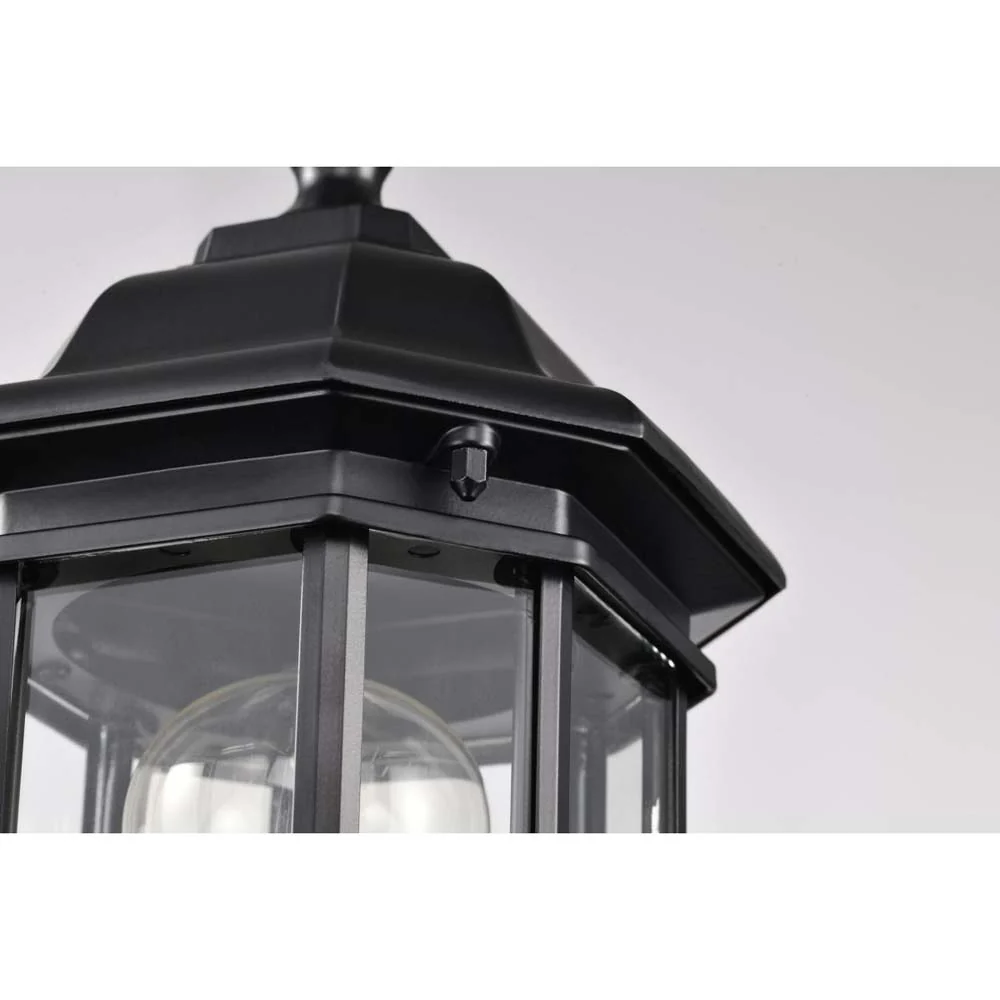 Hopkins Outdoor 16-in Small Post Light Lantern Matte Black Finish w/ Clear Glass - Image 6