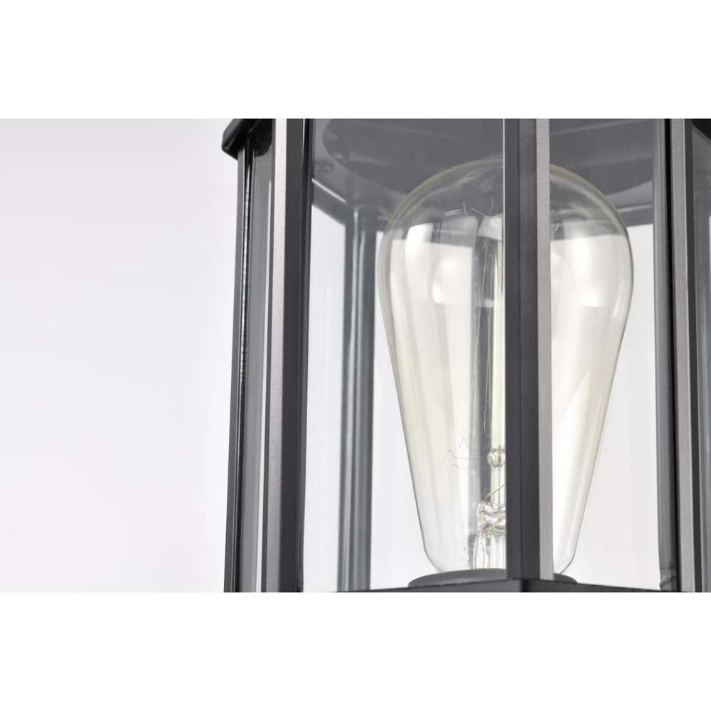 Hopkins Outdoor 16-in Small Post Light Lantern Matte Black Finish w/ Clear Glass - Image 7