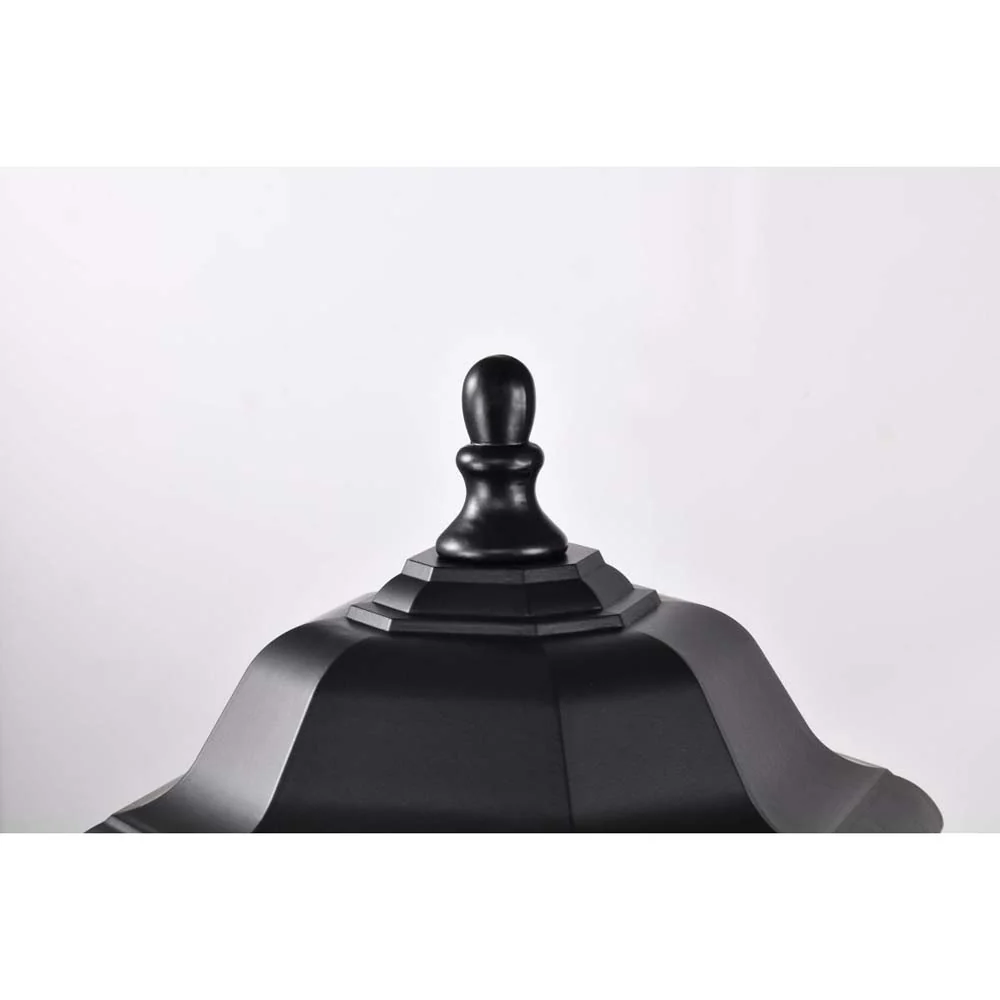 Hopkins Outdoor 18.5-in Post Light Lantern Matte Black Finish w/ Clear Glass - Image 4