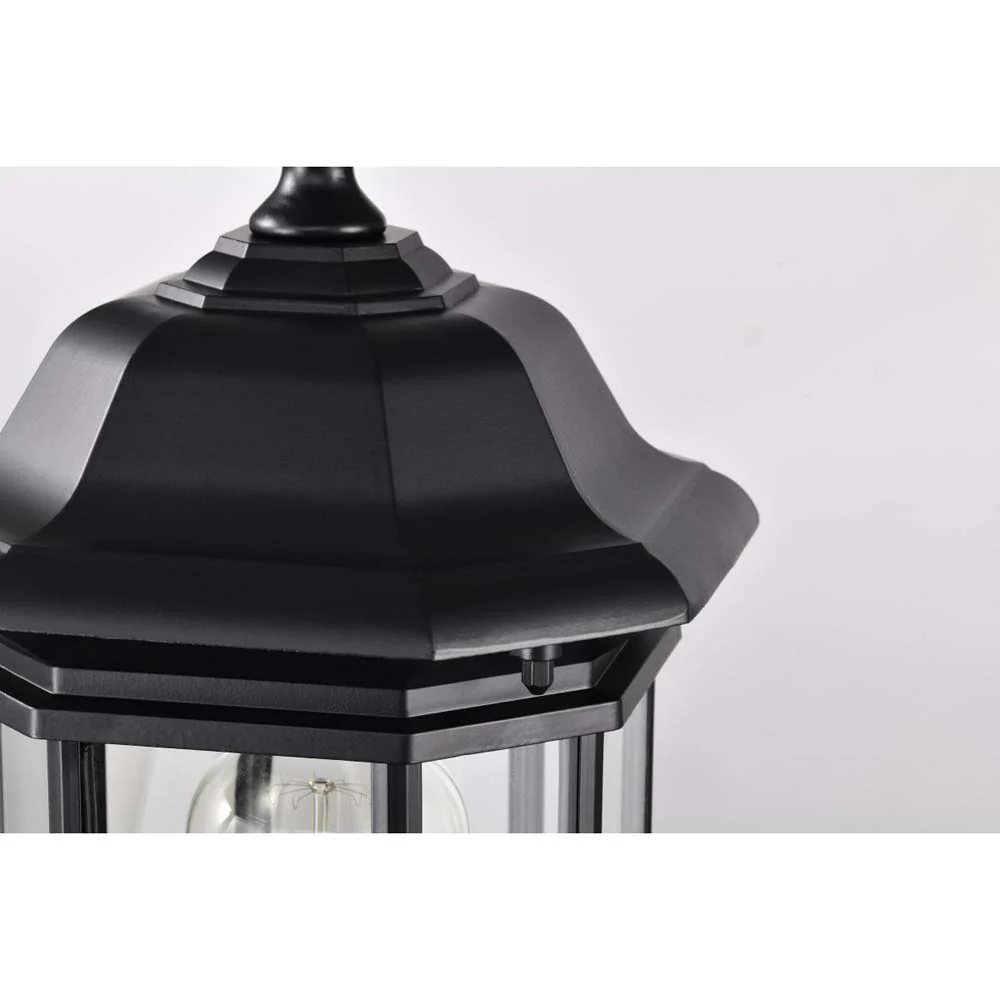 Hopkins Outdoor 18.5-in Post Light Lantern Matte Black Finish w/ Clear Glass - Image 5
