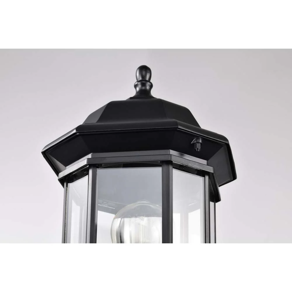 Hopkins Outdoor 18.5-in Post Light Lantern Matte Black Finish w/ Clear Glass - Image 7