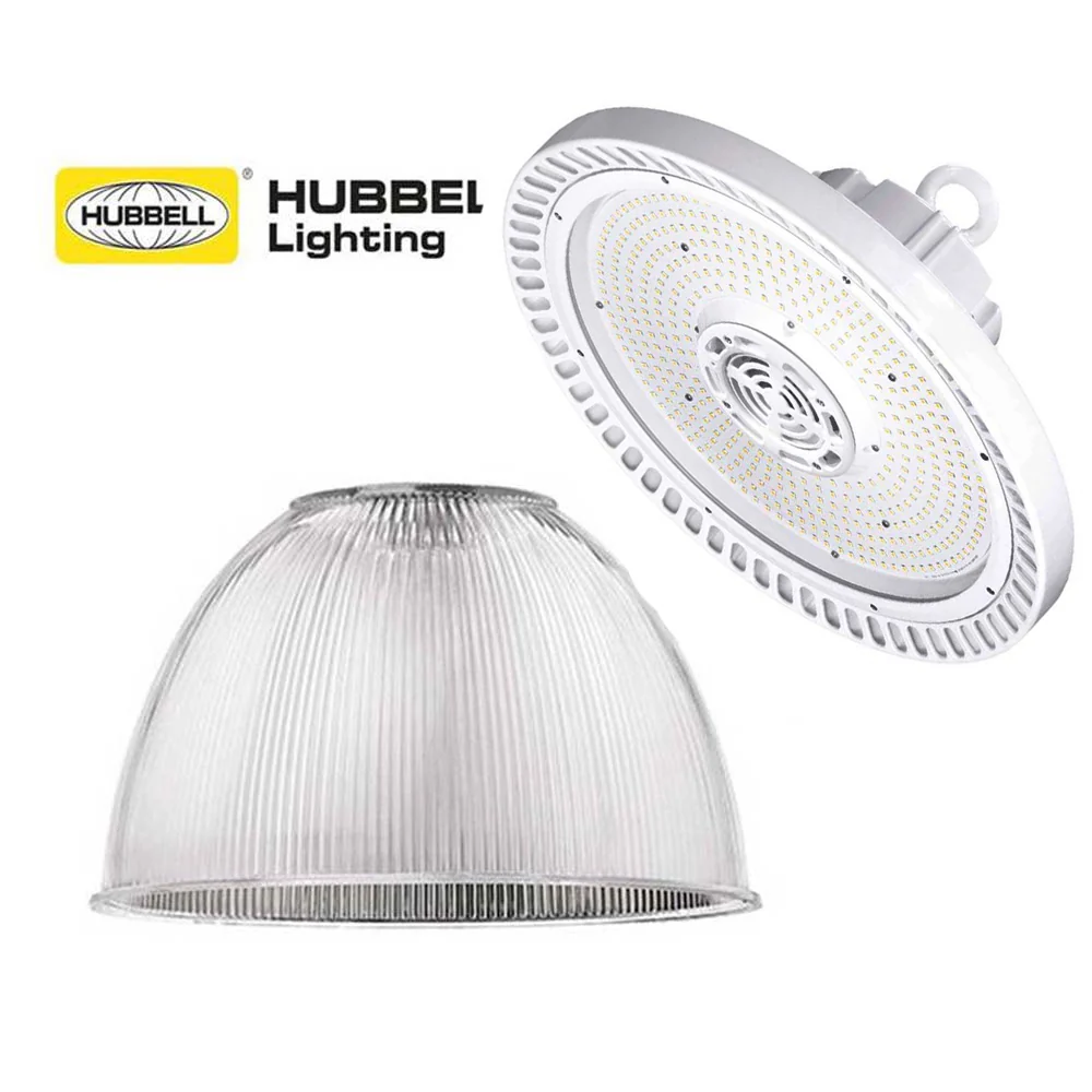 Hubbell Round LED High Bay 200W 28,000Lm 4000K & 18in Diffuse Acrylic Reflector - Image 2