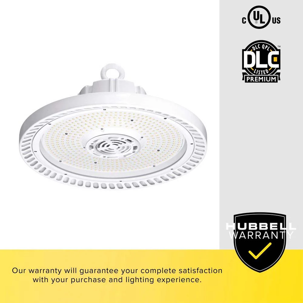 Hubbell Round LED High Bay 200W 28,000Lm 4000K & 18in Diffuse Acrylic Reflector - Image 5