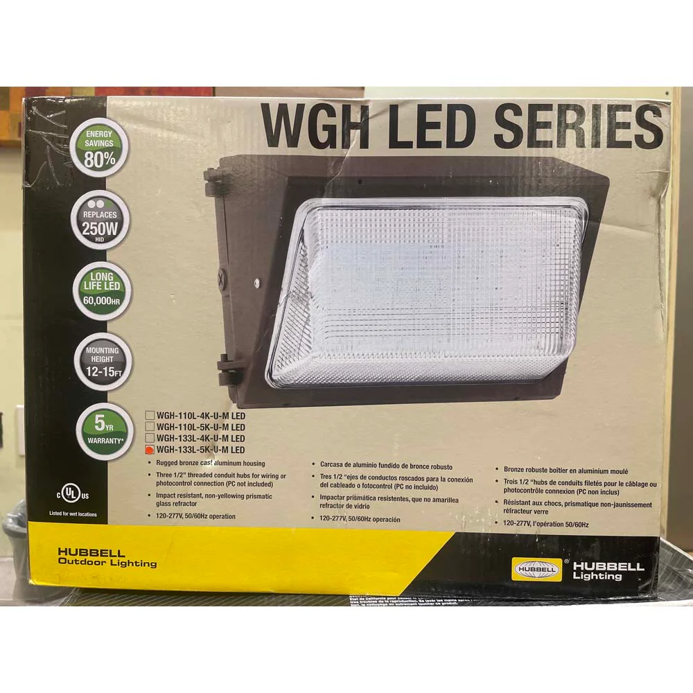 Hubbell WGH LED Wall Pack 76W 5000K 9120Lm - 250W HID Replacement - Image 2