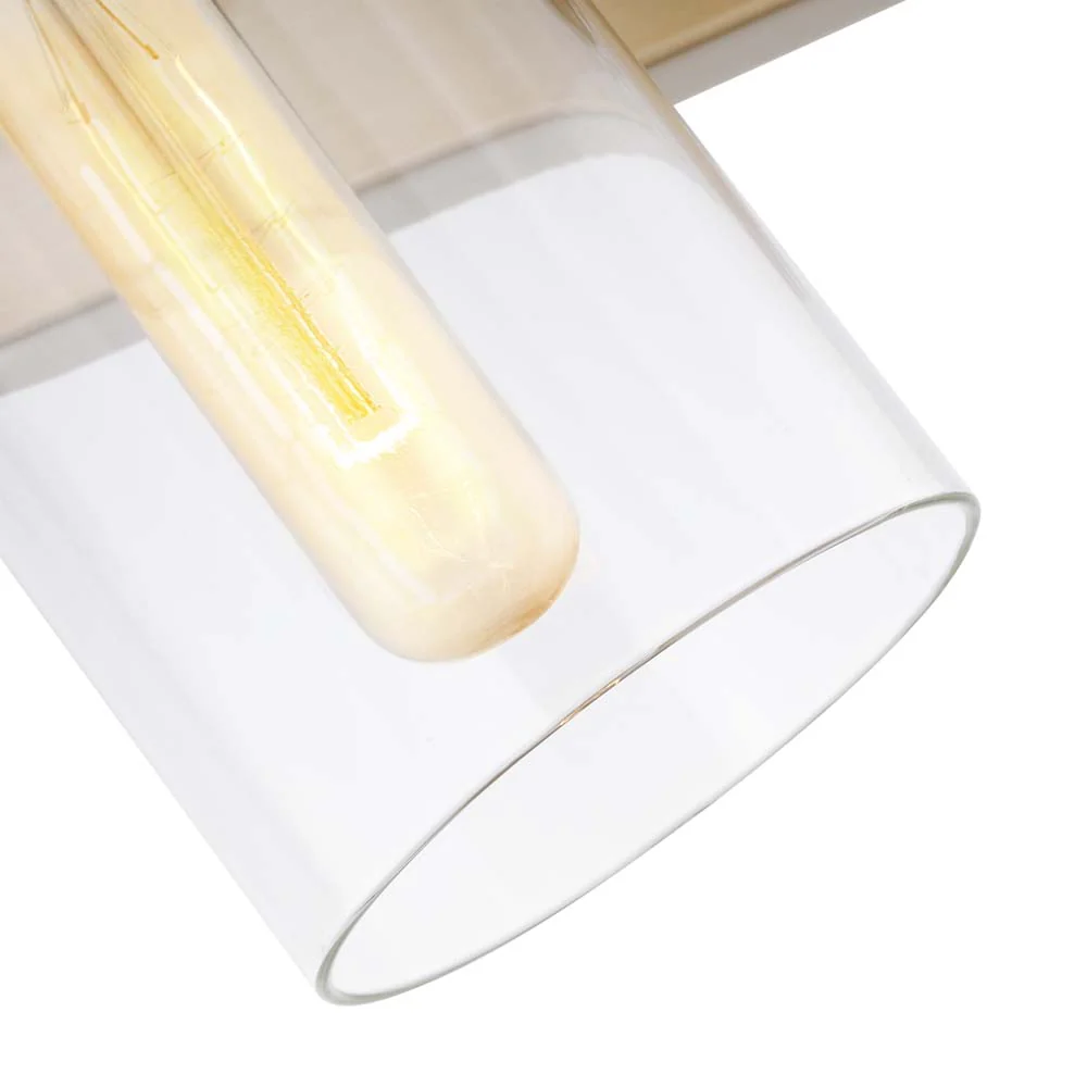 Intersection 2-Light Vanity Burnished Brass with Clear Glass - Image 4