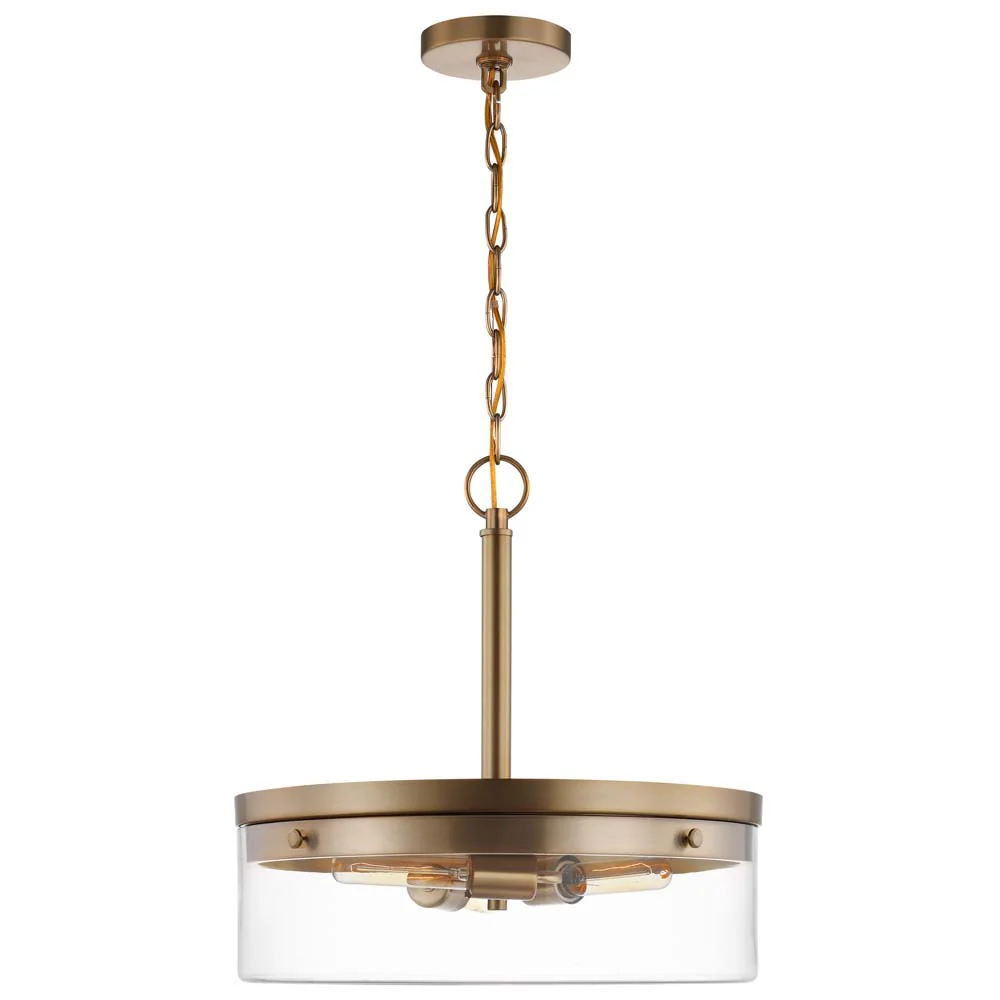 Intersection 3-Light Pendant Burnished Brass with Clear Glass - Image 3