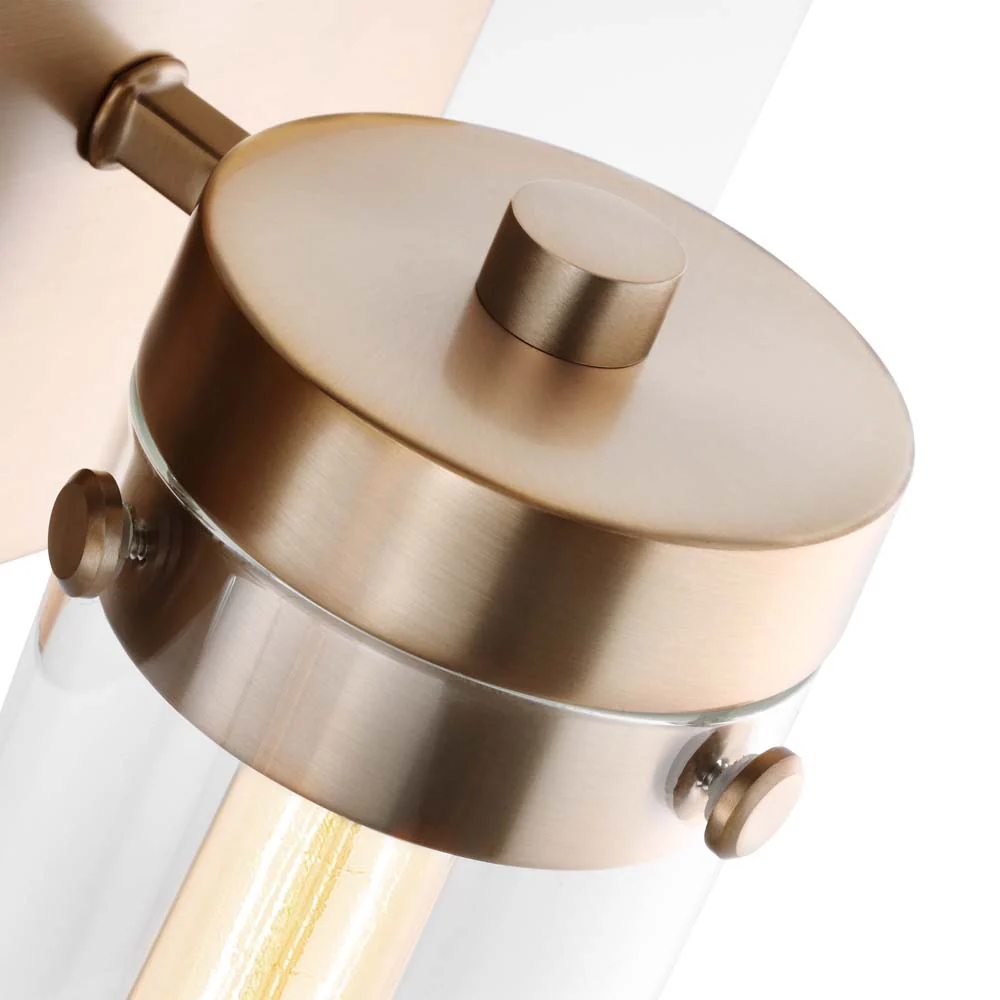 Intersection 3-Light Vanity Burnished Brass with Clear Glass - Image 4