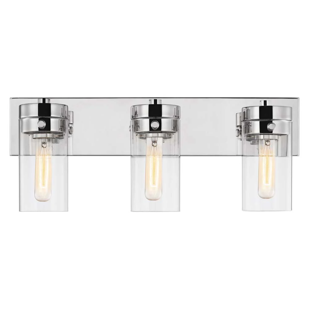 Intersection 3-Light Vanity Polished Nickel with Clear Glass - Image 3