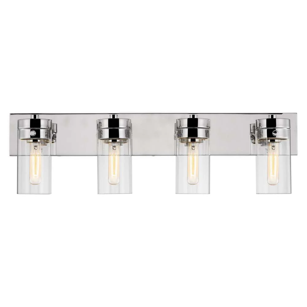 Intersection 4-Light Vanity Polished Nickel with Clear Glass - Image 2