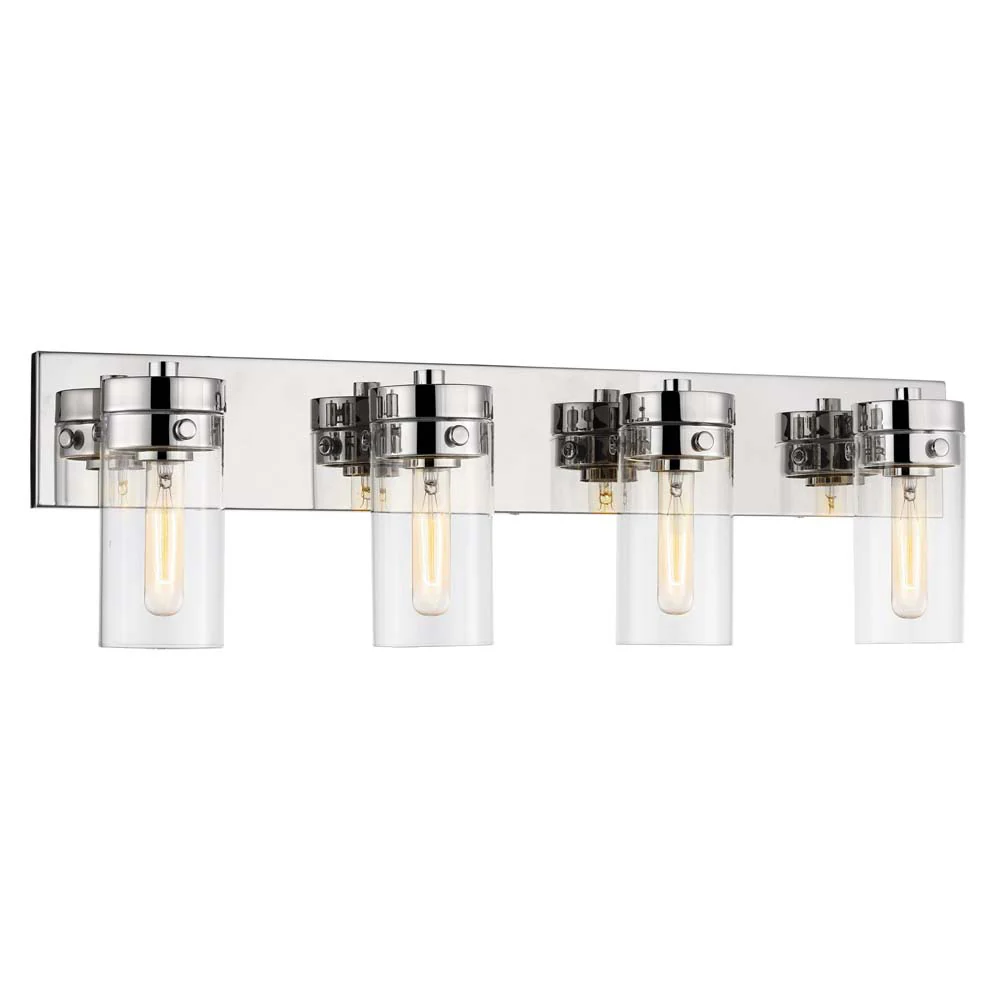 Intersection 4-Light Vanity Polished Nickel with Clear Glass - Image 3