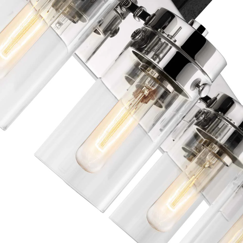 Intersection 4-Light Vanity Polished Nickel with Clear Glass - Image 4