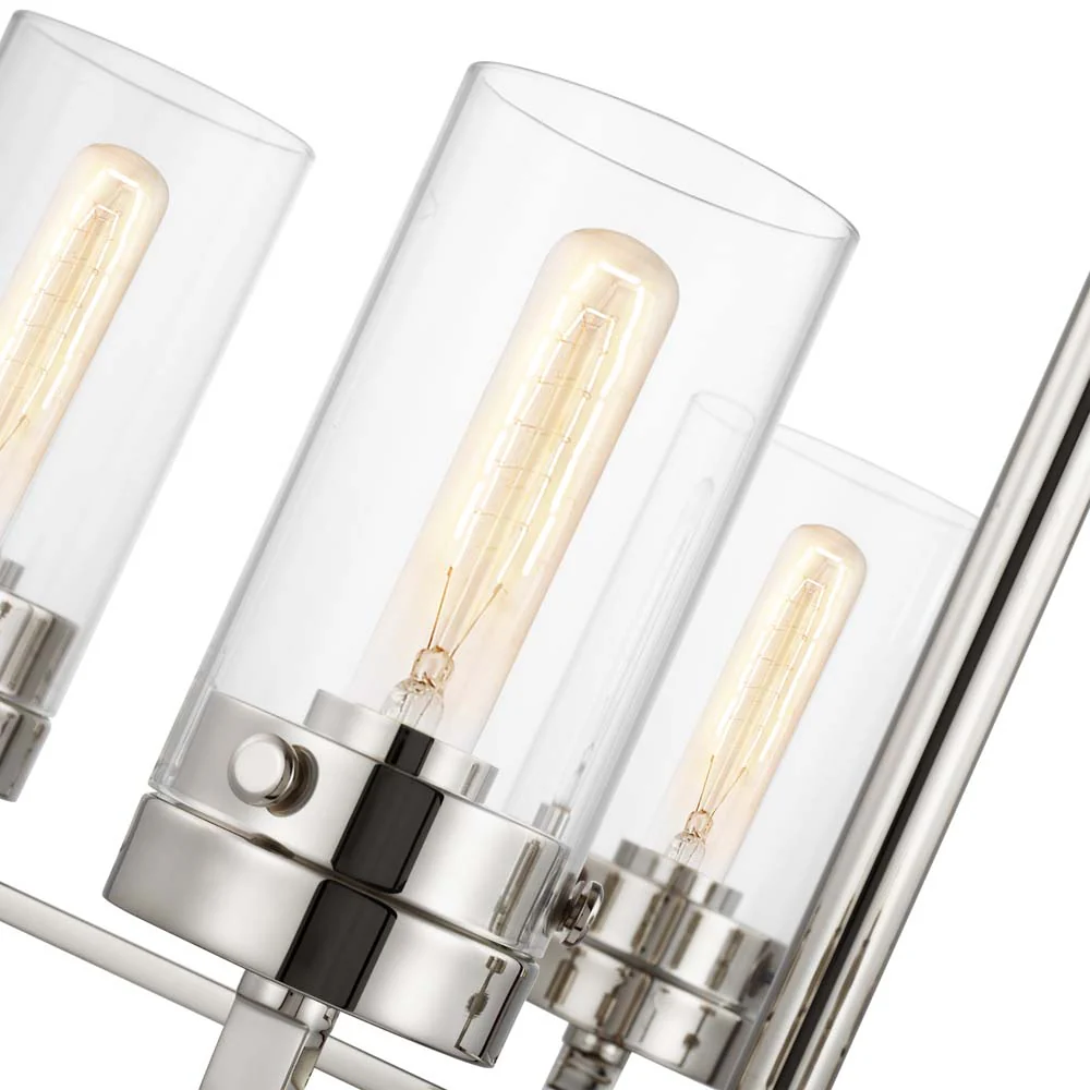 Intersection 5-Light Chandelier Polished Nickel with Clear Glass - Image 4