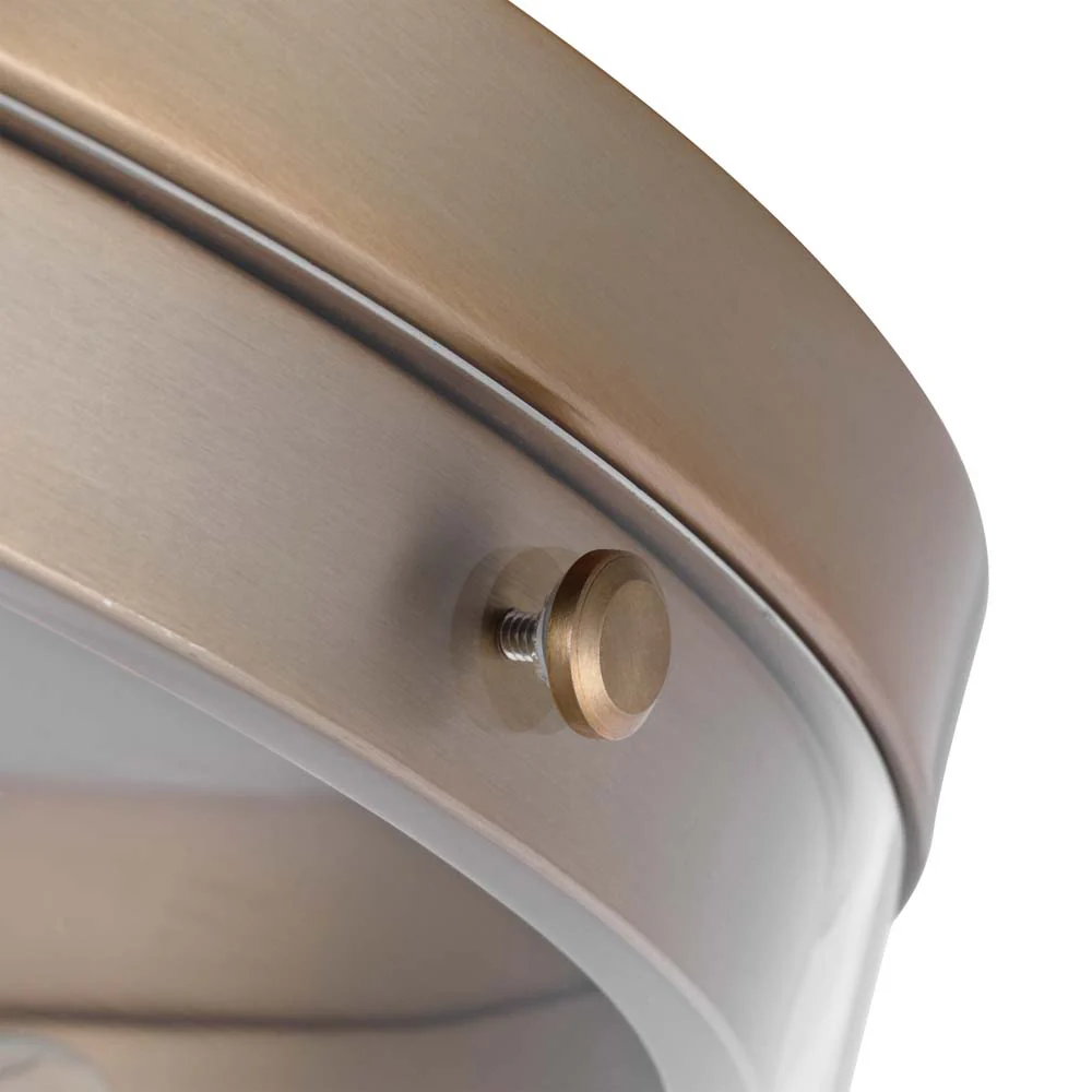 Intersection 60w Large Flush Mount Fixture Burnished Brass w/ Clear Glass - Image 4