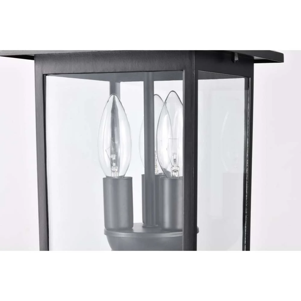 Jamesport Outdoor 11-in Hanging Light Matte Black w/ Clear Glass 120v - Image 3