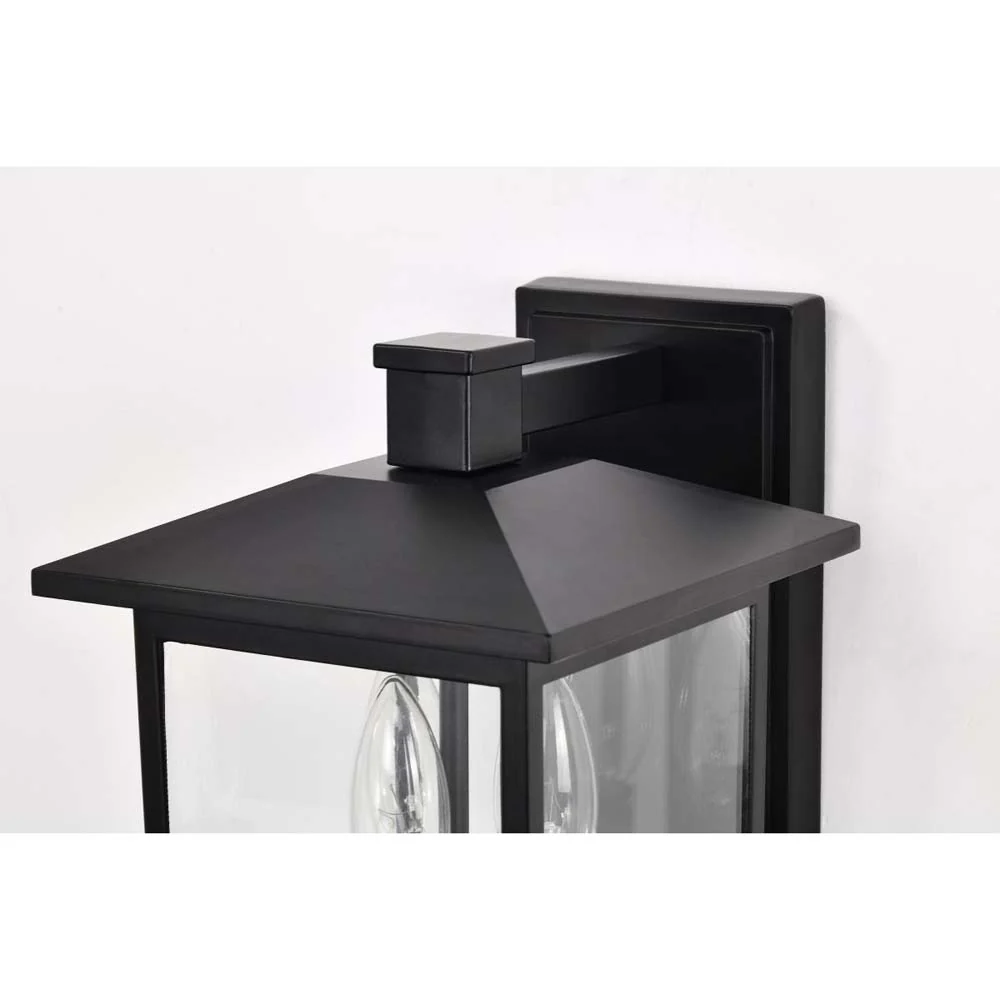 Jamesport Outdoor 11-in Wall Lantern Matte Black w/ Clear Glass 120v - Image 5