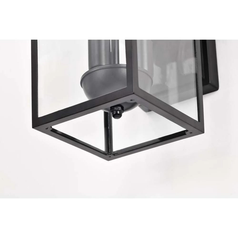 Jamesport Outdoor 11-in Wall Lantern Matte Black w/ Clear Glass 120v - Image 7