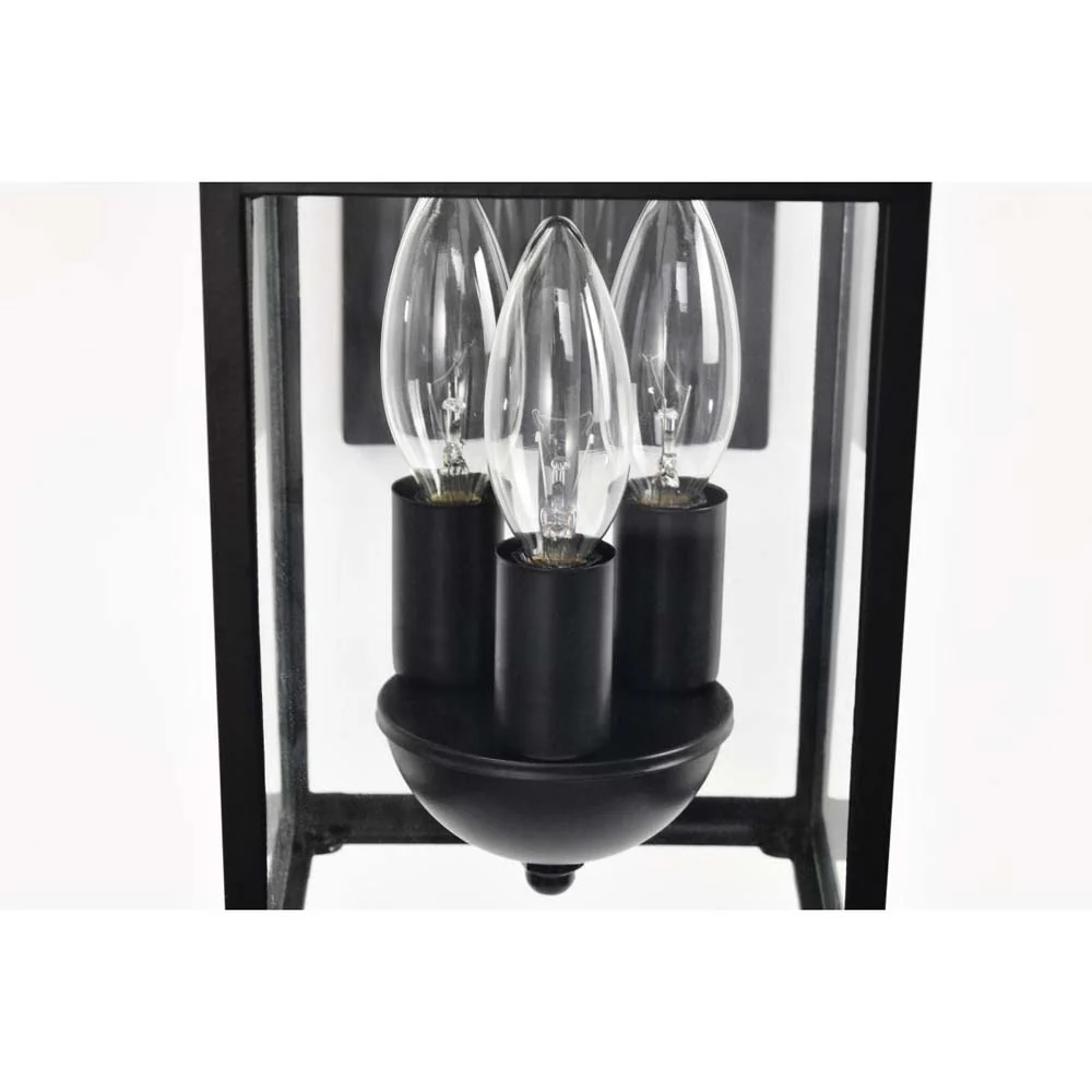 Jamesport Outdoor 11-in Wall Lantern Matte Black w/ Clear Glass 120v - Image 8
