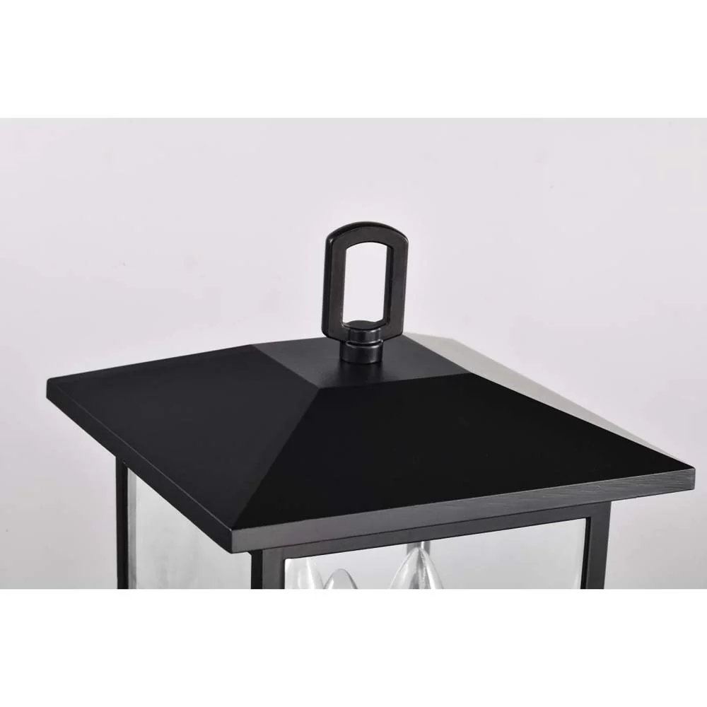 Jamesport Outdoor 15-in Post Light Lantern Matte Black w/ Clear Glass 120nv - Image 3