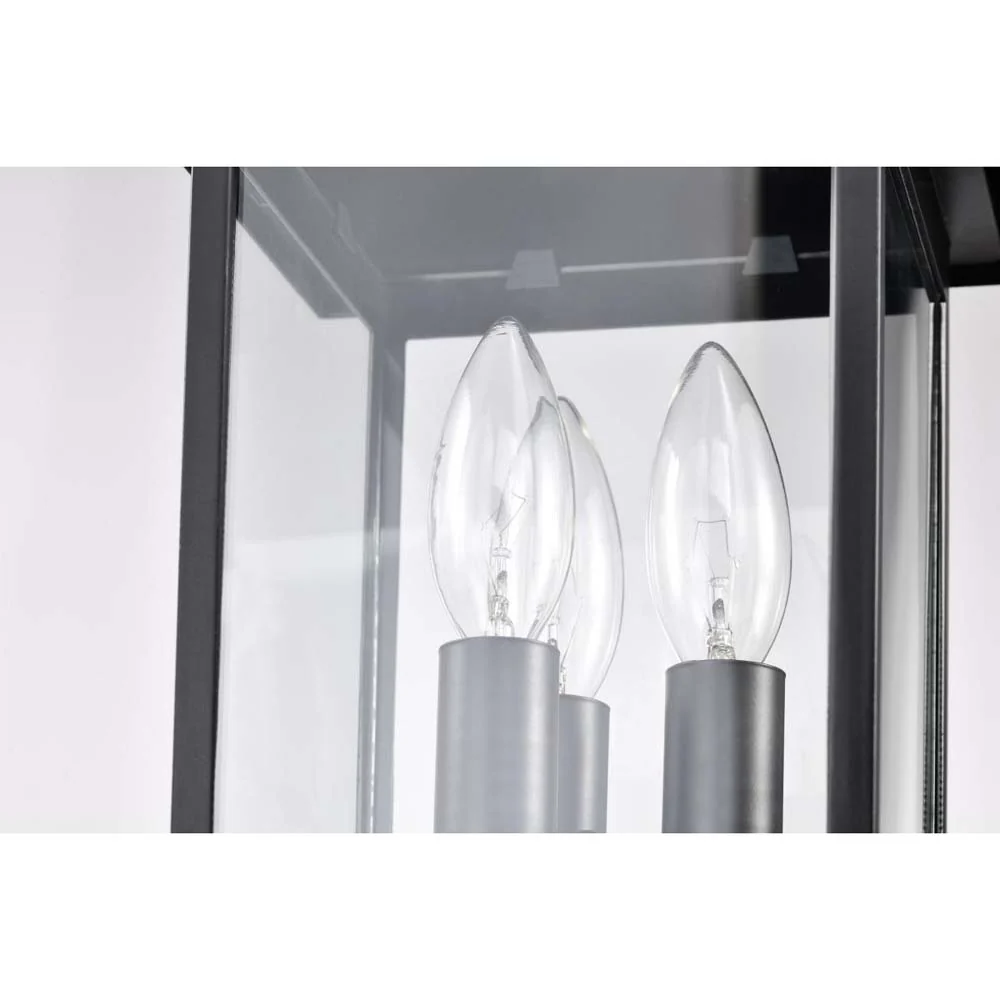 Jamesport Outdoor 15-in Post Light Lantern Matte Black w/ Clear Glass 120nv - Image 4