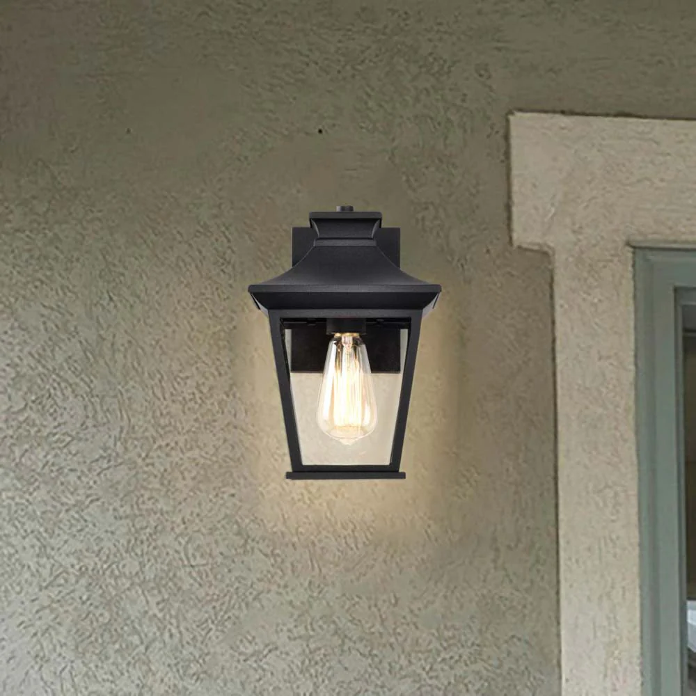 Jasper Outdoor 11-in Wall Light Matte Black Finish w/ Clear Glass 120v - Image 9