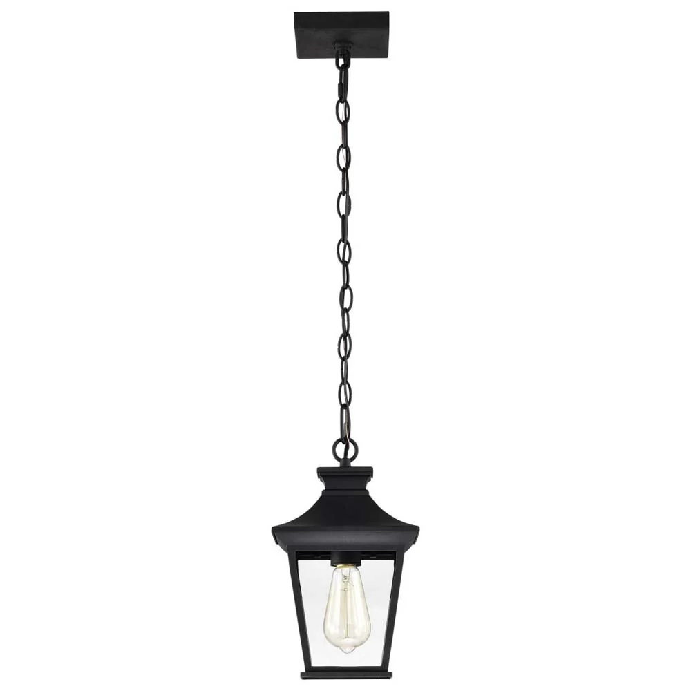 Jasper Outdoor 12-in Hanging Light Matte Black Finish w/ Clear Glass - Image 3