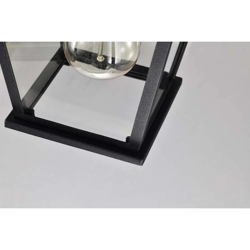 Jasper Outdoor 12-in Hanging Light Matte Black Finish w/ Clear Glass - Image 5