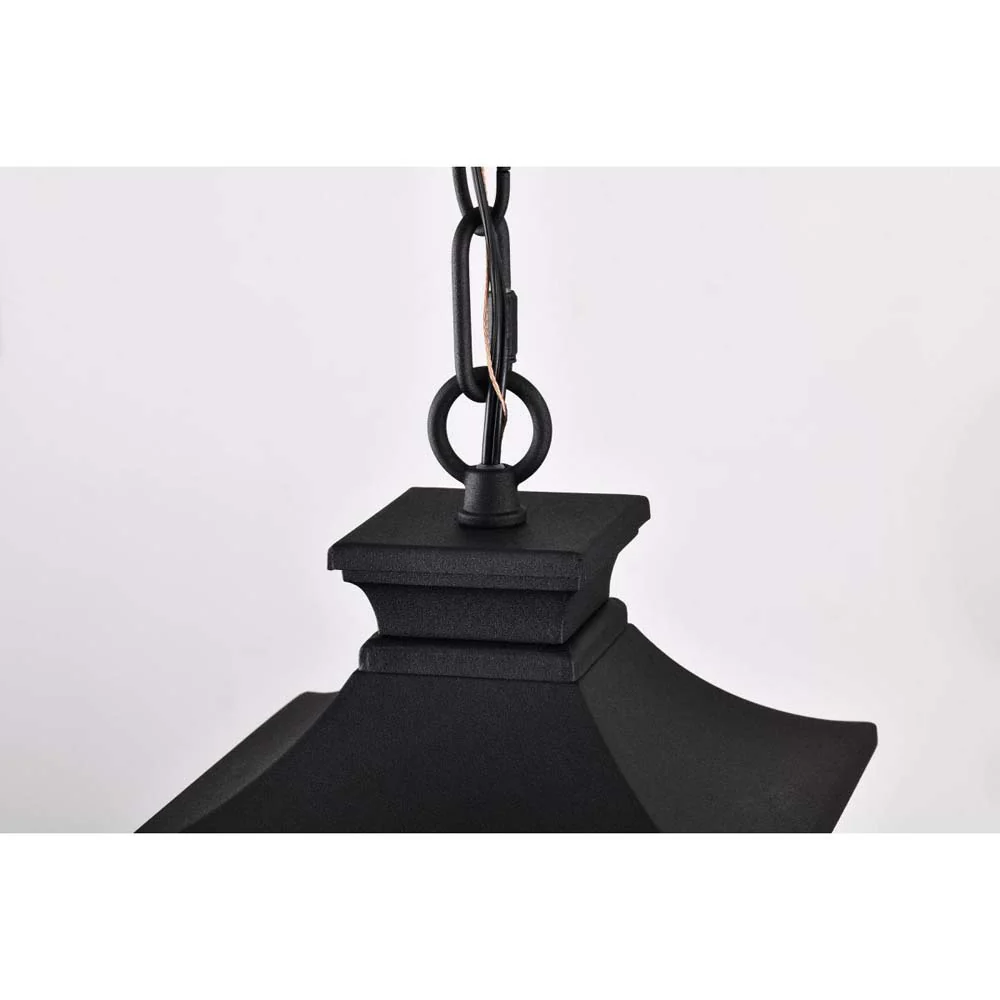 Jasper Outdoor 12-in Hanging Light Matte Black Finish w/ Clear Glass - Image 7