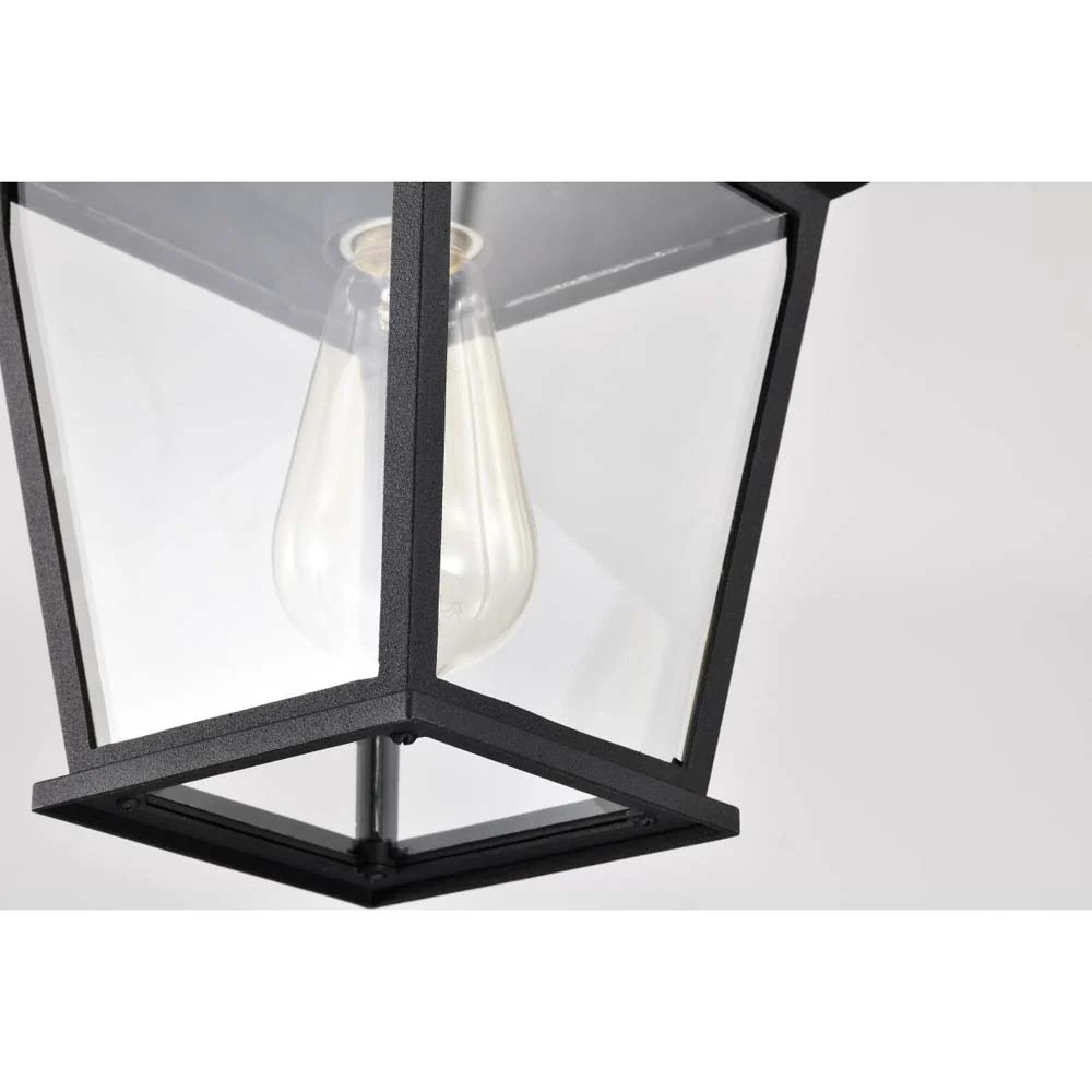 Jasper Outdoor 12-in Hanging Light Matte Black Finish w/ Clear Glass - Image 8