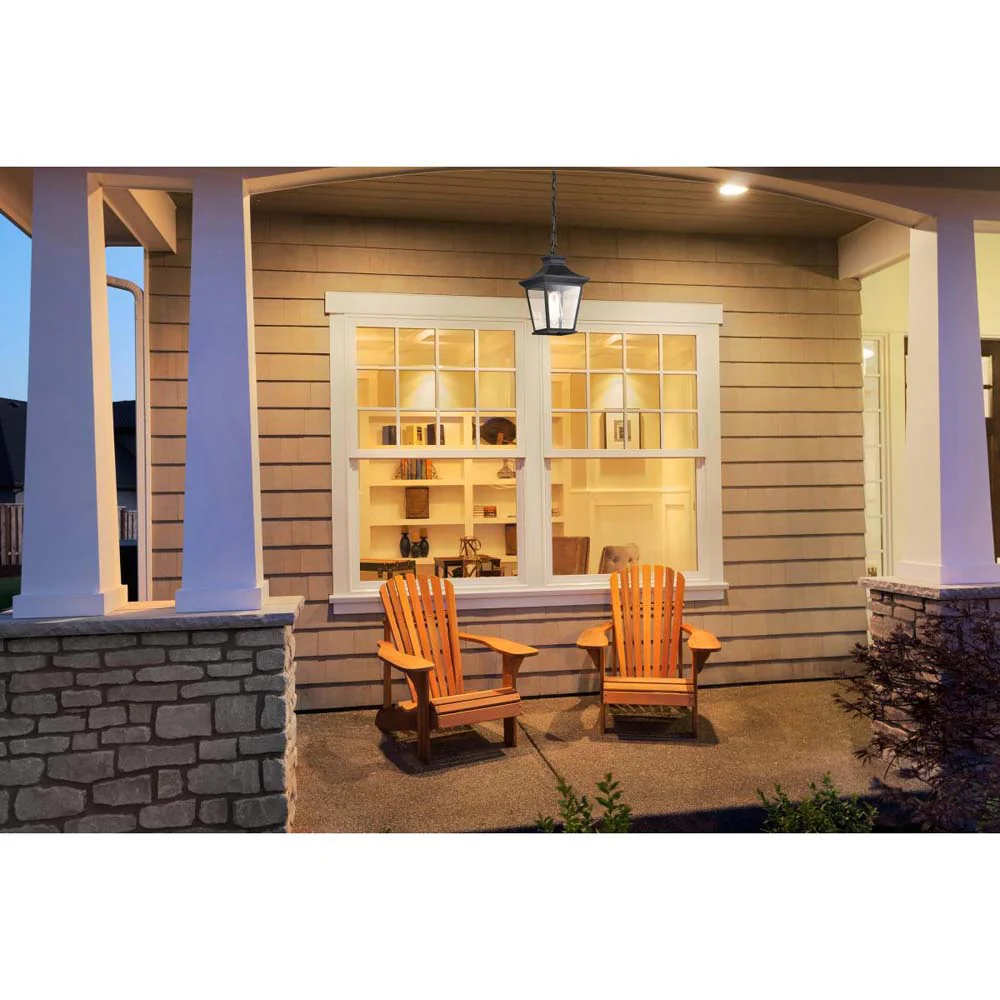Jasper Outdoor 12-in Hanging Light Matte Black Finish w/ Clear Glass - Image 9