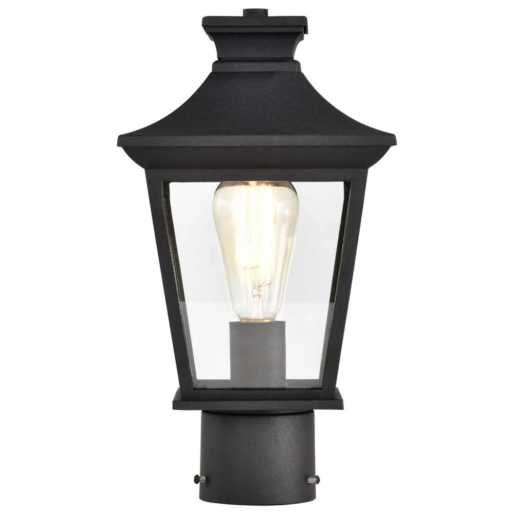 Jasper Outdoor 14-in Post Light Lantern Matte Black Finish w/ Clear Glass - Image 3