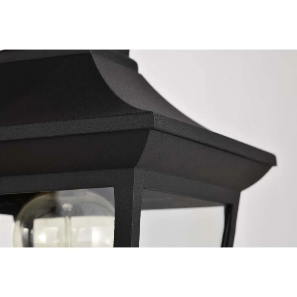 Jasper Outdoor 14-in Post Light Lantern Matte Black Finish w/ Clear Glass - Image 5