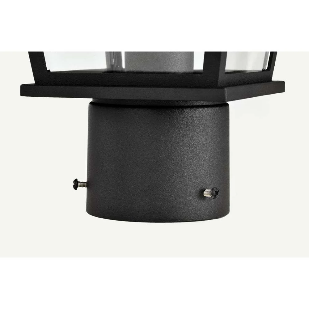 Jasper Outdoor 14-in Post Light Lantern Matte Black Finish w/ Clear Glass - Image 6