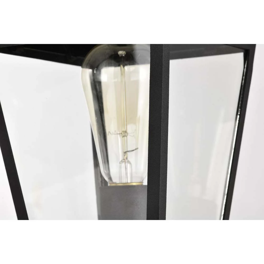 Jasper Outdoor 14-in Post Light Lantern Matte Black Finish w/ Clear Glass - Image 7