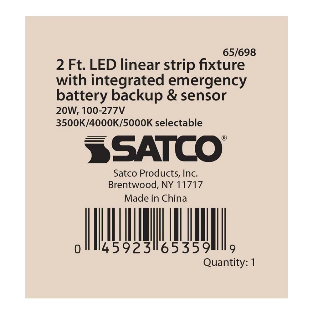 LED 2-ft Linear Strip Light 20W White Finish CCT Tunable 100-277V EM & Sensor - Image 4